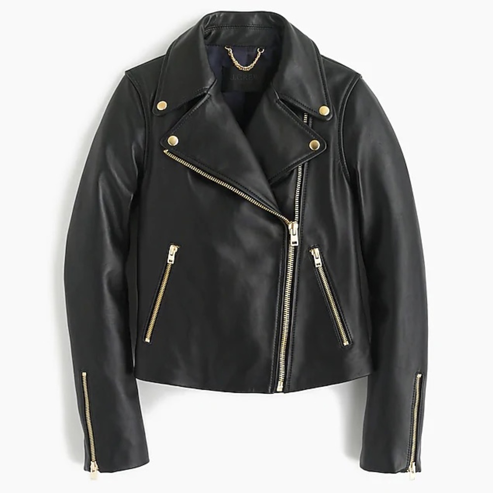 Barely Worn Black Leather Jacket, JCREW, XS/00